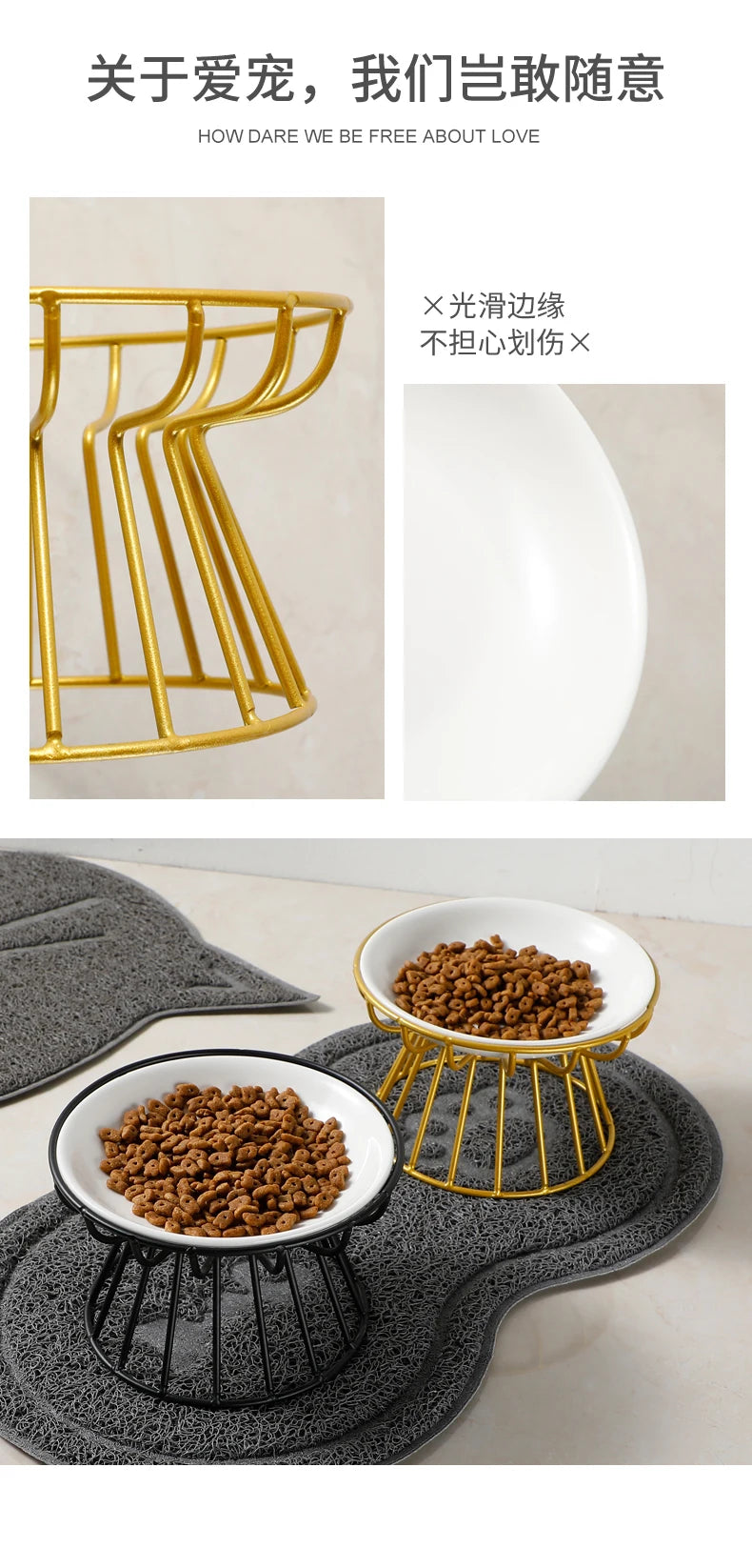 Ceramic For Dog Cat Puppy Kitten Elevated Cat Feeder Drinker Pet Feeder Bowl Pet Supplies Cat Food Bowl Water Feeder Container