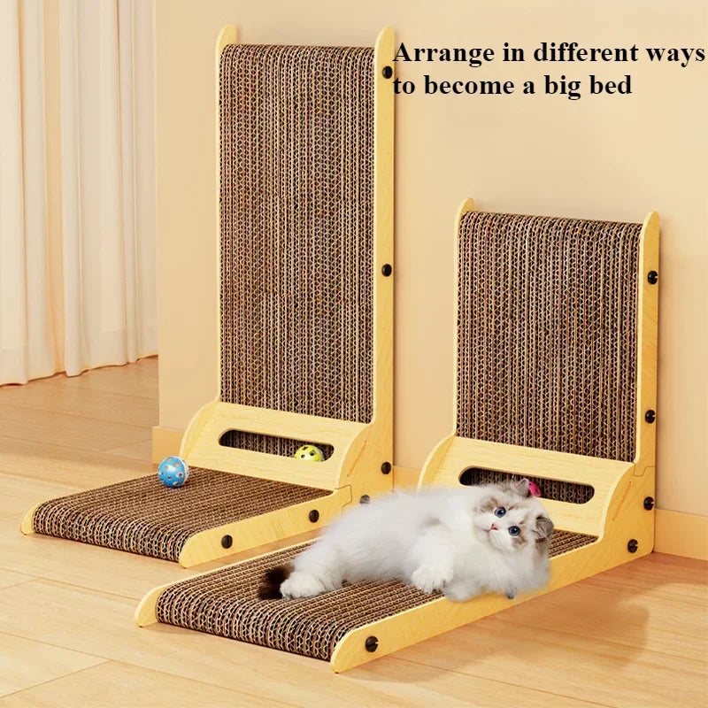 Cat Scratching Board Cat Toys Wooden Wear-resistant and Scratch-resistant Post Cat Furniture Training Grinding Claw Toys Sofa