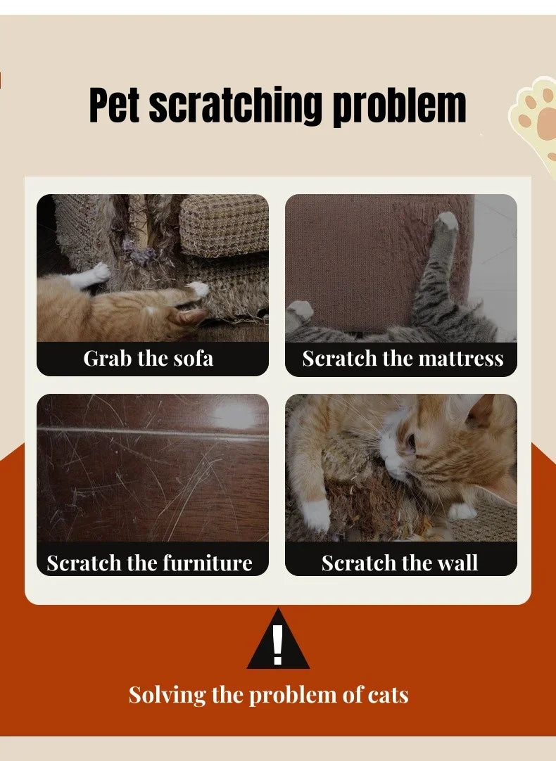 Cat Scratcher Sofa Protector Self-adhesive Anti Cat Scratch Pad Board Protection Trimmable Furniture Wall DIY Cat Scratch Mat