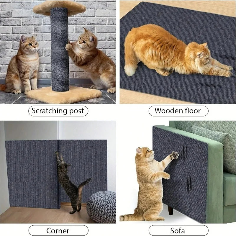 Cat Scratcher Sofa Protector Self-adhesive Anti Cat Scratch Pad Board Protection Trimmable Furniture Wall DIY Cat Scratch Mat